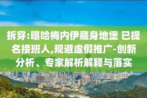 拆穿:曝哈梅內(nèi)伊藏身地堡 已提名接班人,規(guī)避虛假推廣-創(chuàng)新分析、專家解析解釋與落實(shí)