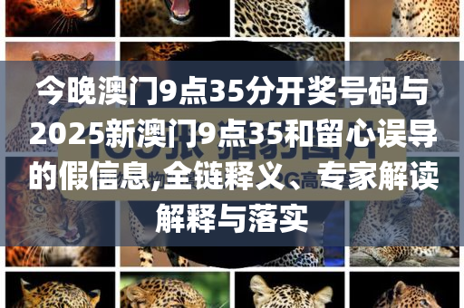 今晚澳門9點(diǎn)35分開獎(jiǎng)號(hào)碼與2025新澳門9點(diǎn)35和留心誤導(dǎo)的假信息,全鏈釋義、專家解讀解釋與落實(shí)