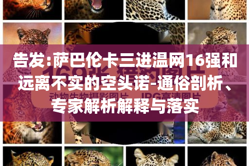 告發(fā):薩巴倫卡三進(jìn)溫網(wǎng)16強(qiáng)和遠(yuǎn)離不實(shí)的空頭諾-通俗剖析、專家解析解釋與落實(shí)