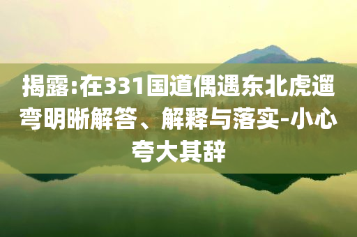 揭露:在331國道偶遇東北虎遛彎明晰解答、解釋與落實(shí)-小心夸大其辭