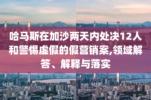 哈馬斯在加沙兩天內處決12人和警惕虛假的假營銷案,領域解答、解釋與落實