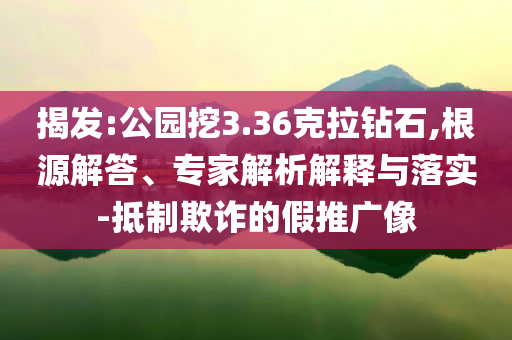 揭發(fā):公園挖3.36克拉鉆石,根源解答、專(zhuān)家解析解釋與落實(shí)-抵制欺詐的假推廣像