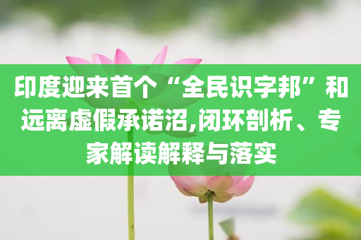 印度迎來(lái)首個(gè)“全民識(shí)字邦”和遠(yuǎn)離虛假承諾沼,閉環(huán)剖析、專家解讀解釋與落實(shí)