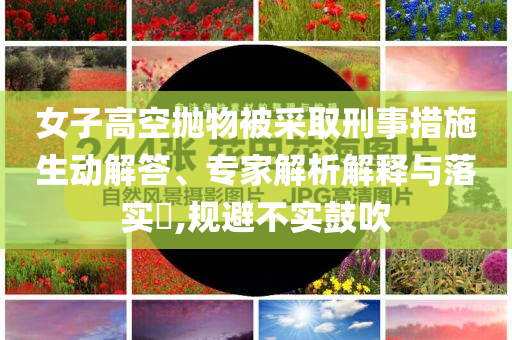 女子高空拋物被采取刑事措施生動解答、專家解析解釋與落實?,規(guī)避不實鼓吹