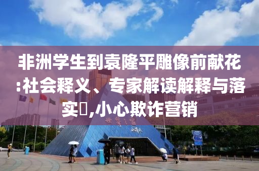 非洲學(xué)生到袁隆平雕像前獻(xiàn)花:社會釋義、專家解讀解釋與落實?,小心欺詐營銷
