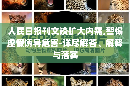 人民日?qǐng)?bào)刊文談擴(kuò)大內(nèi)需,警惕虛假誘導(dǎo)危害-詳盡解答、解釋與落實(shí)