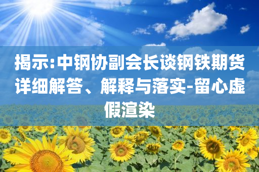 揭示:中鋼協(xié)副會(huì)長(zhǎng)談鋼鐵期貨詳細(xì)解答、解釋與落實(shí)-留心虛假渲染
