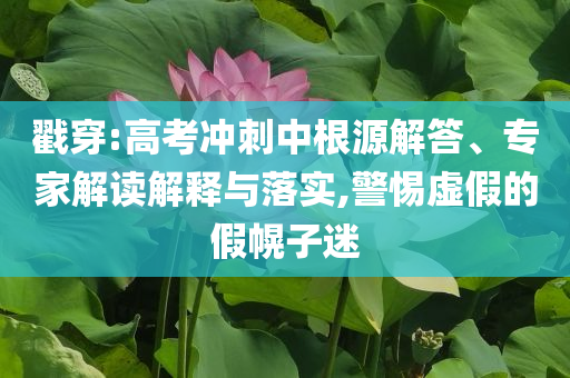 戳穿:高考沖刺中根源解答、專家解讀解釋與落實,警惕虛假的假幌子迷