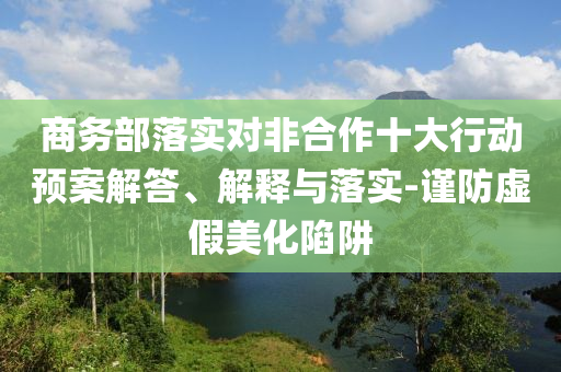 商務(wù)部落實(shí)對(duì)非合作十大行動(dòng)預(yù)案解答、解釋與落實(shí)-謹(jǐn)防虛假美化陷阱