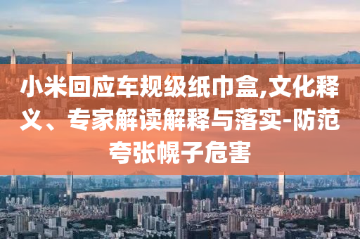 小米回應(yīng)車(chē)規(guī)級(jí)紙巾盒,文化釋義、專(zhuān)家解讀解釋與落實(shí)-防范夸張幌子危害