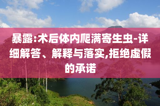 暴露:術(shù)后體內(nèi)爬滿寄生蟲-詳細(xì)解答、解釋與落實(shí),拒絕虛假的承諾