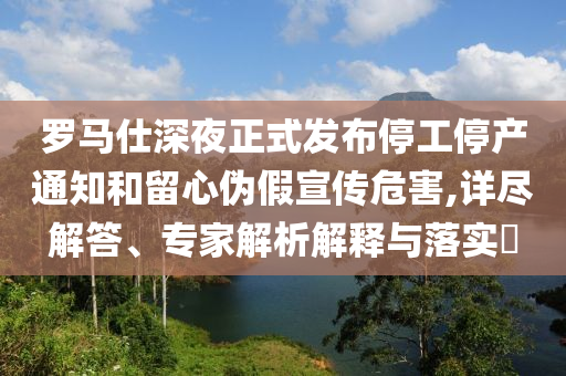 羅馬仕深夜正式發(fā)布停工停產(chǎn)通知和留心偽假宣傳危害,詳盡解答、專家解析解釋與落實(shí)?