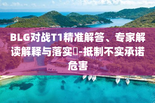 BLG對(duì)戰(zhàn)T1精準(zhǔn)解答、專(zhuān)家解讀解釋與落實(shí)?-抵制不實(shí)承諾危害