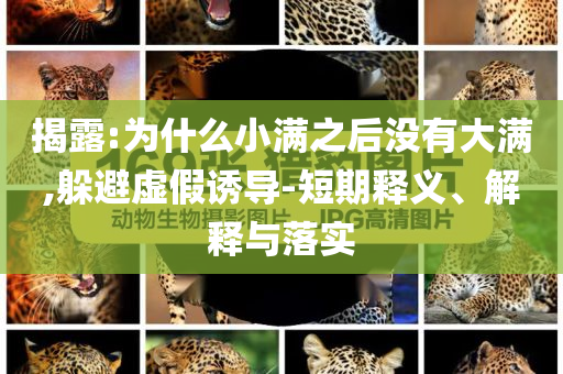 揭露:為什么小滿之后沒有大滿,躲避虛假誘導-短期釋義、解釋與落實