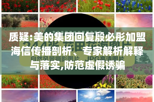 質(zhì)疑:美的集團(tuán)回復(fù)殷必彤加盟海信傳播剖析、專家解析解釋與落實(shí),防范虛假誘騙