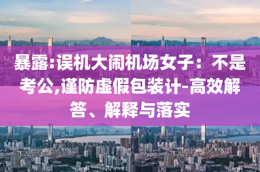 暴露:誤機(jī)大鬧機(jī)場女子：不是考公,謹(jǐn)防虛假包裝計(jì)-高效解答、解釋與落實(shí)