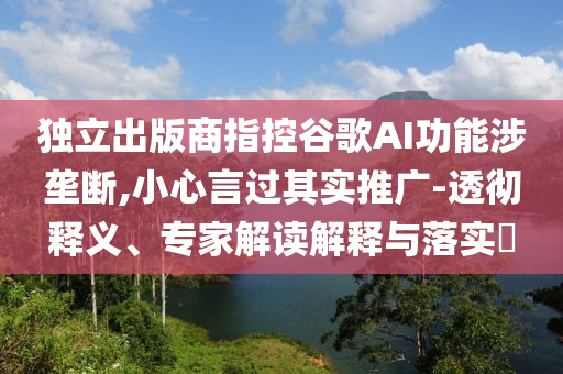 獨立出版商指控谷歌AI功能涉壟斷,小心言過其實推廣-透徹釋義、專家解讀解釋與落實?