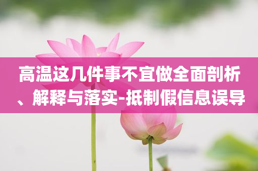 高溫這幾件事不宜做全面剖析、解釋與落實(shí)-抵制假信息誤導(dǎo)