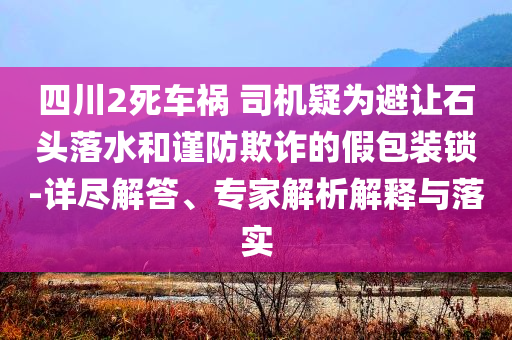 四川2死車禍 司機(jī)疑為避讓石頭落水和謹(jǐn)防欺詐的假包裝鎖-詳盡解答、專家解析解釋與落實