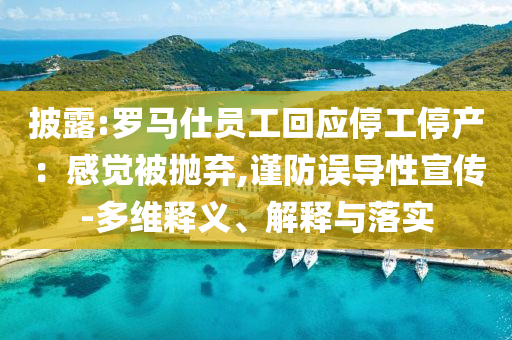 披露:羅馬仕員工回應(yīng)停工停產(chǎn)：感覺被拋棄,謹(jǐn)防誤導(dǎo)性宣傳-多維釋義、解釋與落實(shí)