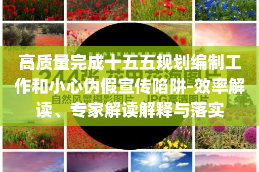 高質(zhì)量完成十五五規(guī)劃編制工作和小心偽假宣傳陷阱-效率解讀、專家解讀解釋與落實