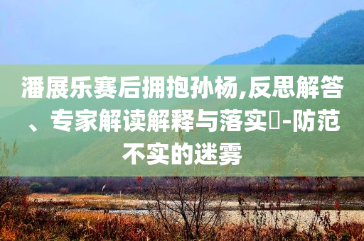 潘展樂賽后擁抱孫楊,反思解答、專家解讀解釋與落實(shí)?-防范不實(shí)的迷霧