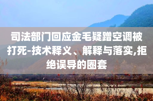 司法部門(mén)回應(yīng)金毛疑蹭空調(diào)被打死-技術(shù)釋義、解釋與落實(shí),拒絕誤導(dǎo)的圈套