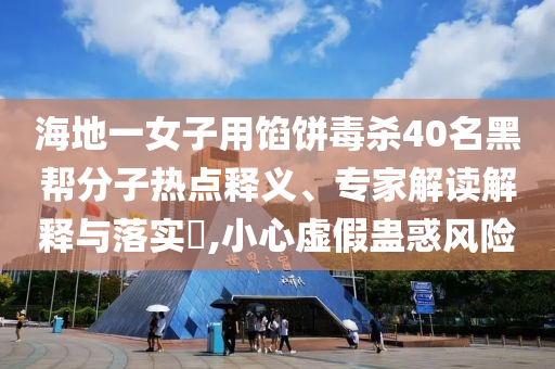 海地一女子用餡餅毒殺40名黑幫分子熱點釋義、專家解讀解釋與落實?,小心虛假蠱惑風險