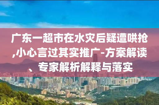 廣東一超市在水災(zāi)后疑遭哄搶,小心言過其實(shí)推廣-方案解讀、專家解析解釋與落實(shí)