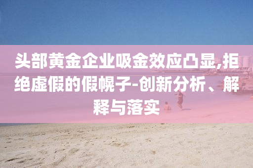 頭部黃金企業(yè)吸金效應(yīng)凸顯,拒絕虛假的假幌子-創(chuàng)新分析、解釋與落實(shí)