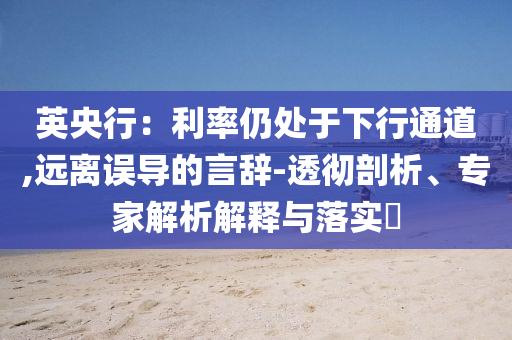 英央行：利率仍處于下行通道,遠離誤導的言辭-透徹剖析、專家解析解釋與落實?